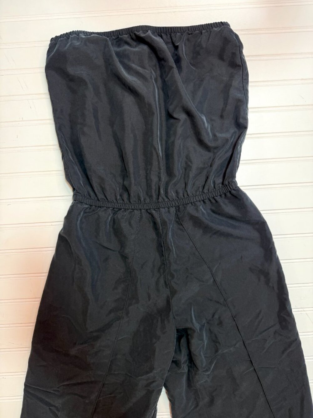 Drew Strapless Wide Leg Jumpsuit Black Split Leg Palazzo Pants Size Small - Picture 5 of 9